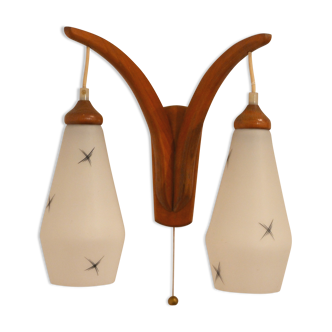 Danish teak wall lamp