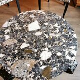 Art deco wrought iron and marble coffee table 40s