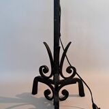 Brutalist tripod wrought iron lamp base 1950/1960.