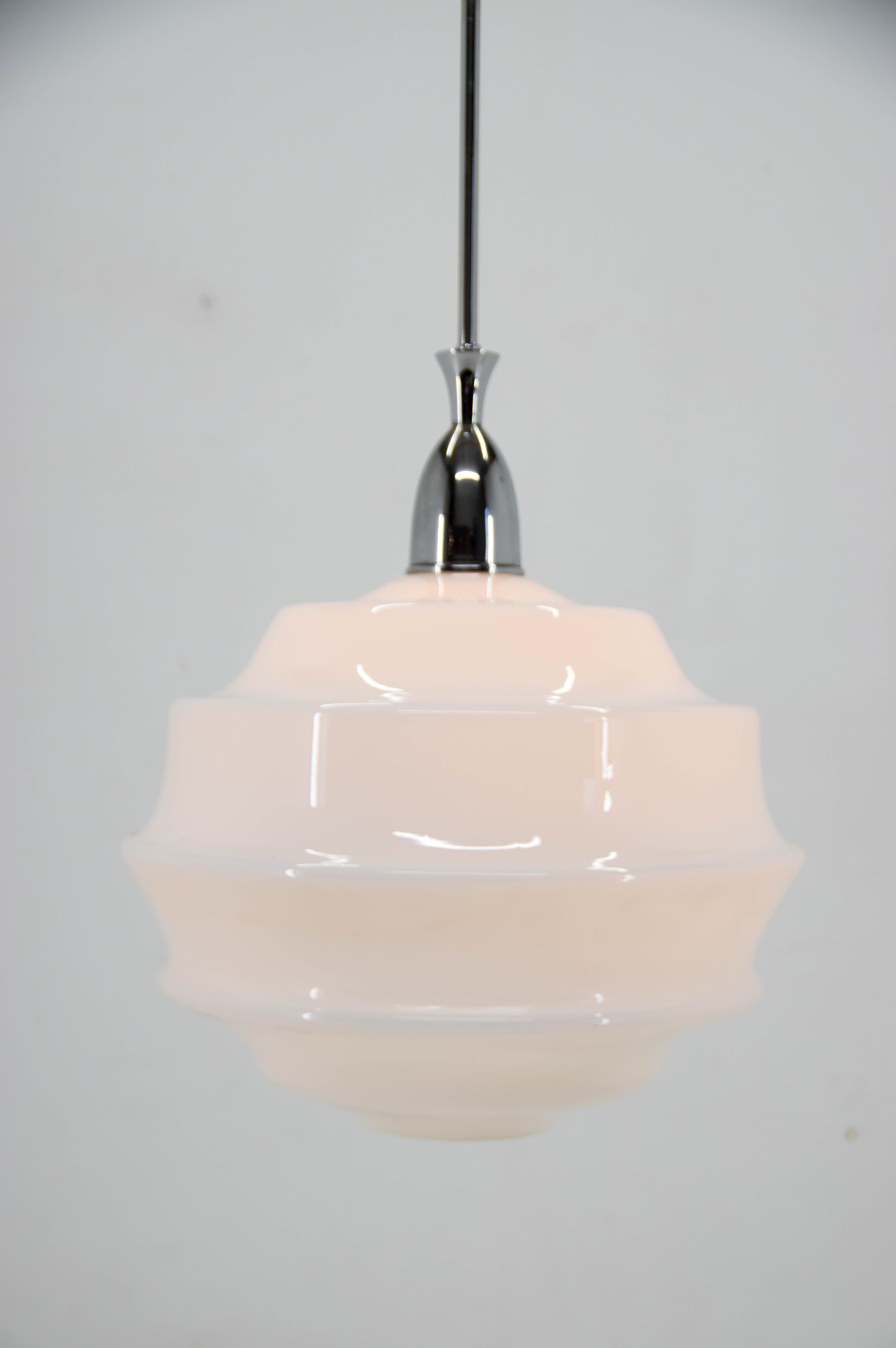 Art deco glass pendant Czechoslovakia 1950s