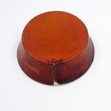 Vintage ceramic and leather ashtray from the 1950s