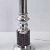 Paire de lampes vintage en marbre & acier 1970