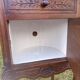 Wood and marble bedside table