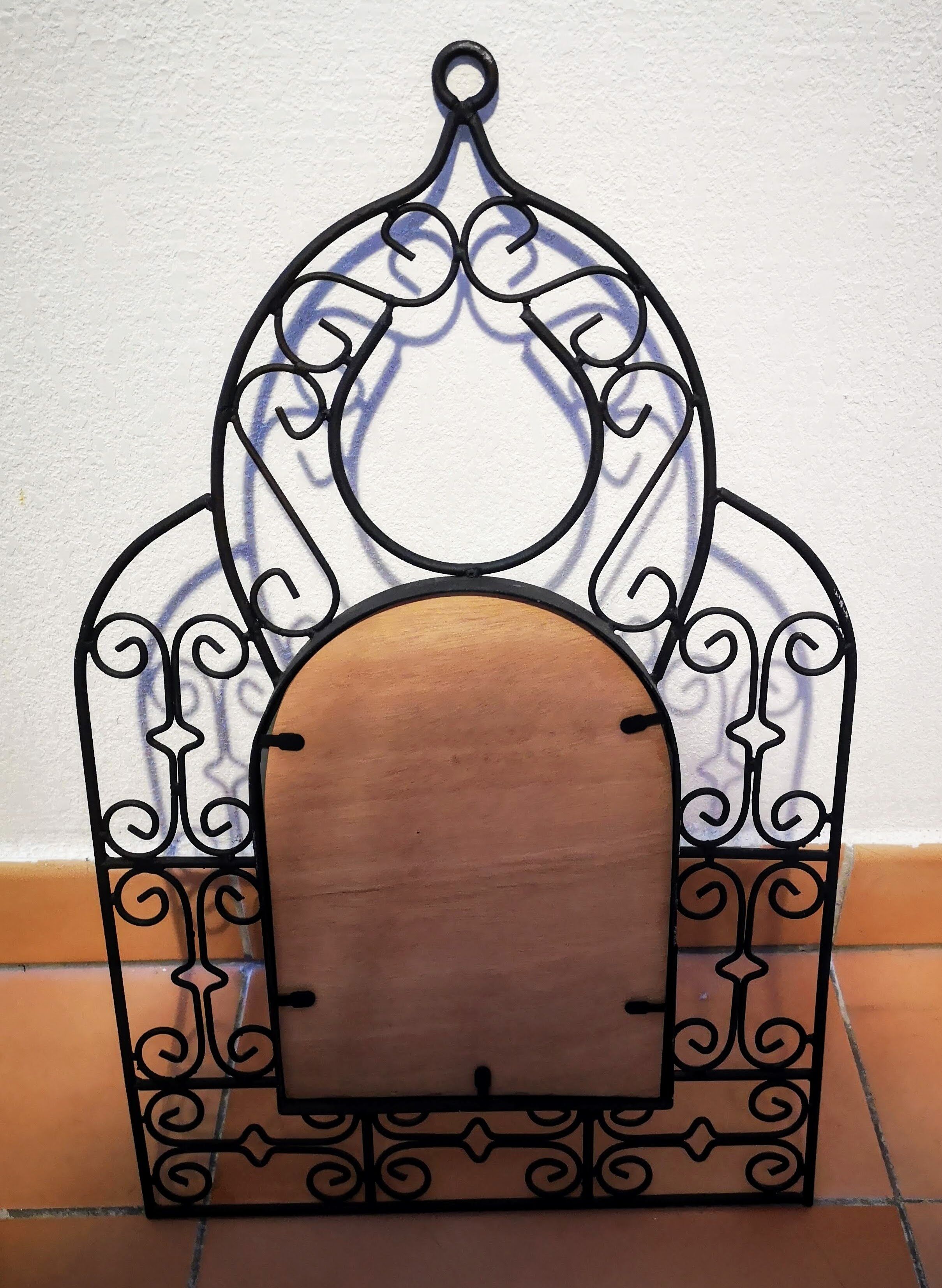 Ethnic wrought iron mirror 32x50cm