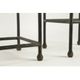 Two consoles, wrought iron sheaths on glass top, twentieth century