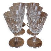 Set of 6 Arlequin white wine glasses in Reims crystal glass 1950