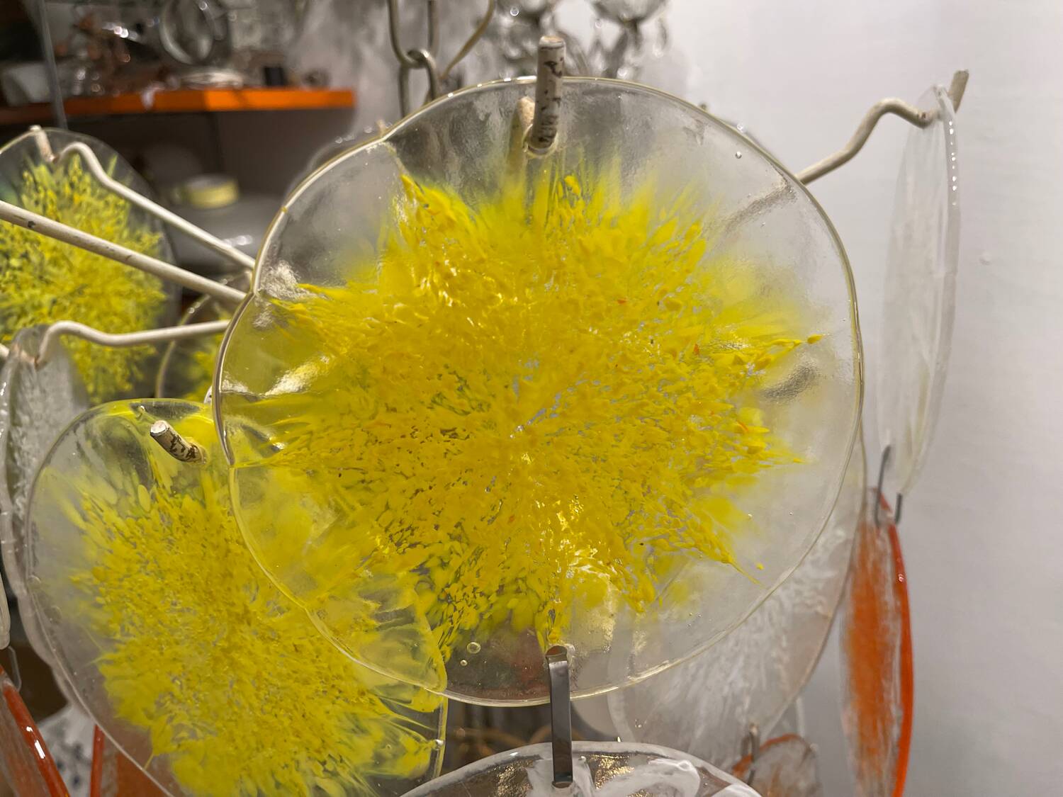 Murano Glass Disc Snowflake Chandelier 1960’s