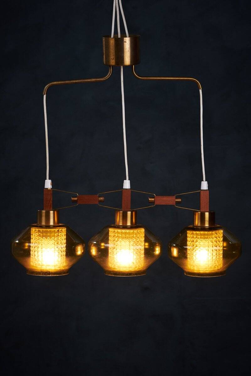 Glass Pendant Lamp by Carl Fagerlund, 1961