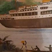 Painting "Cruise liner" Signed.