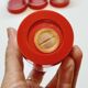 Condiment service oil vinegar salt pepper vintage plexi and red plastic