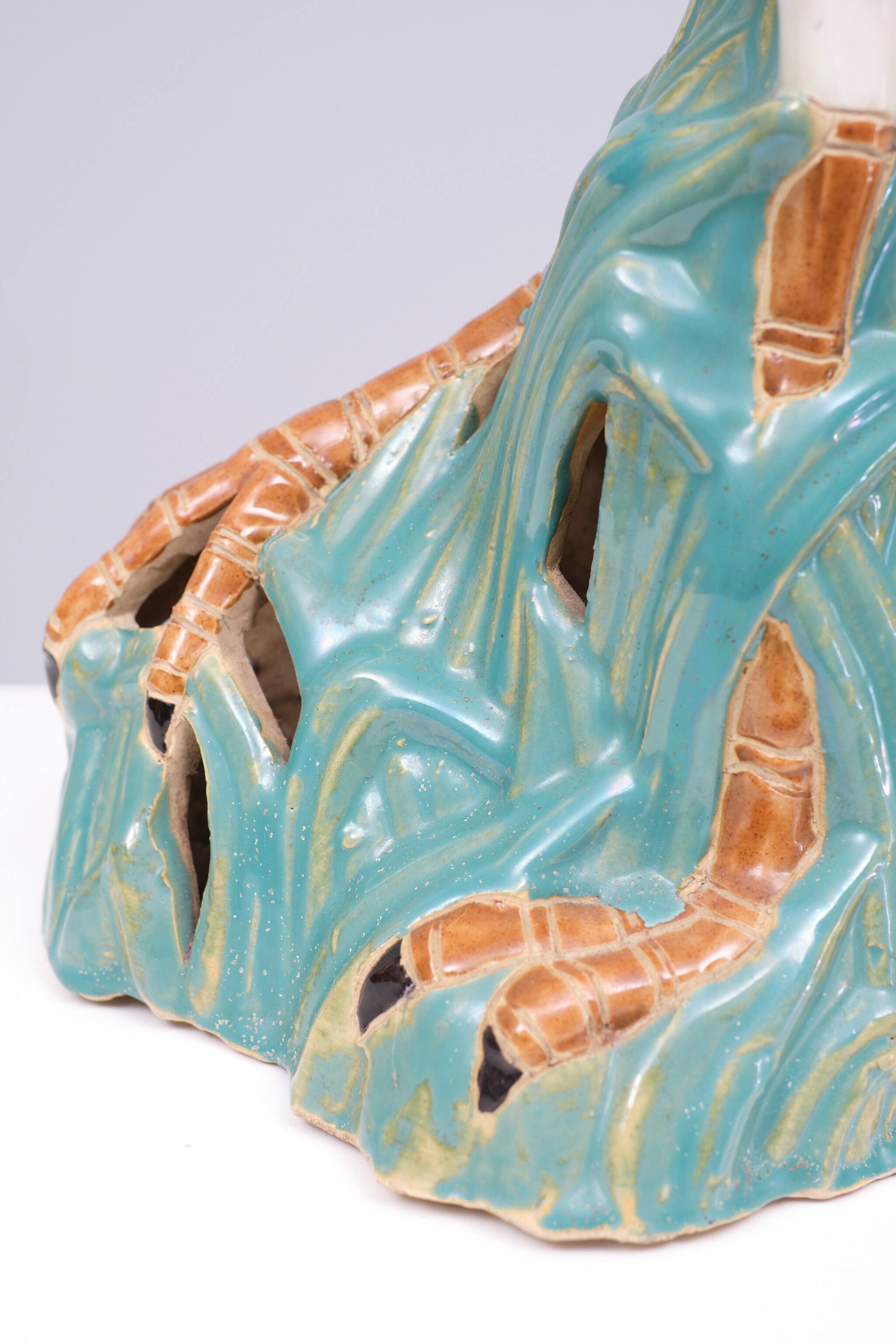 Large Vintage Ceramic Heron Bird Sculpture 1970s