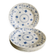 5 assiettes à fleurs bleues vintage