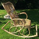Rocking-chair en rotin