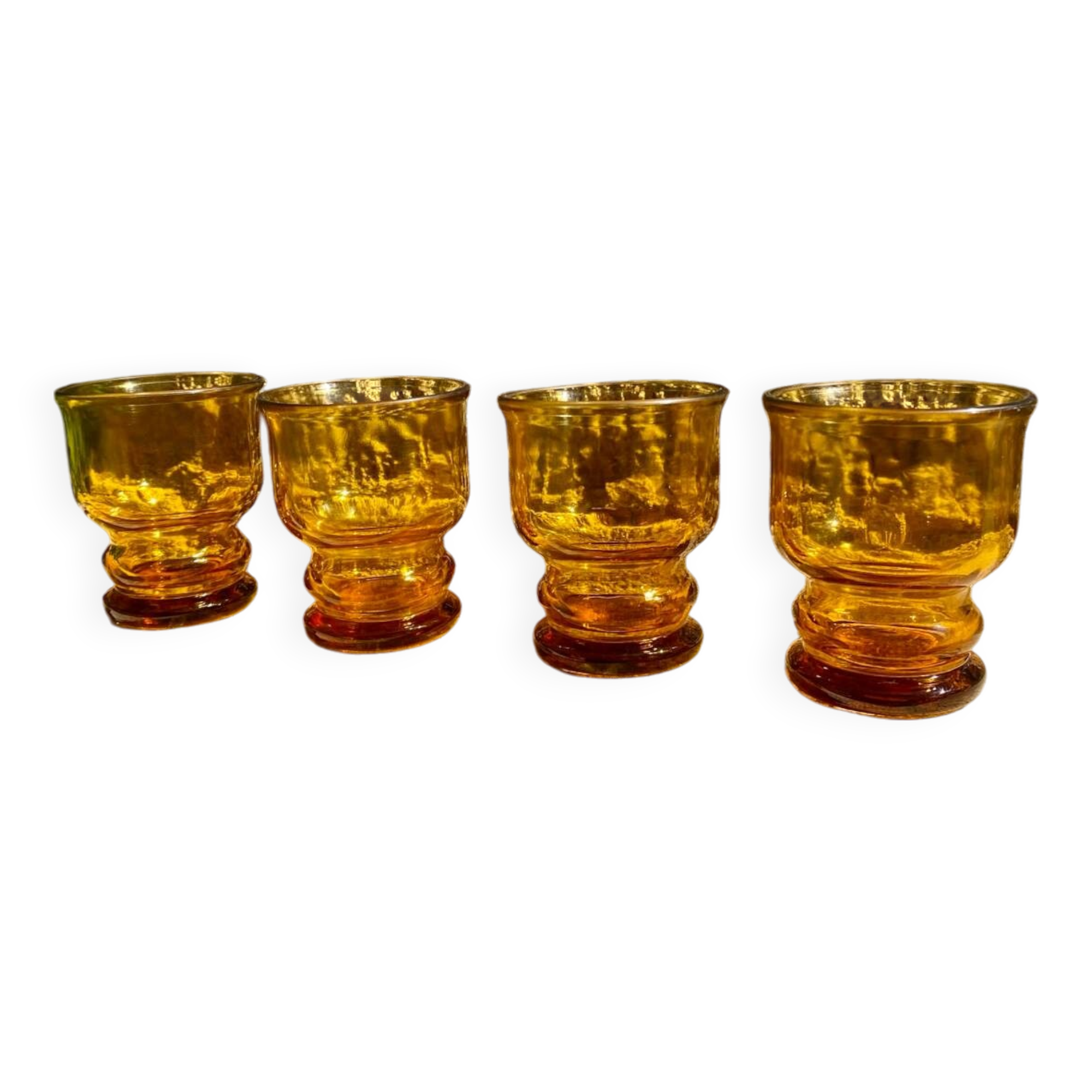4 verres ambrés Pernod vintage