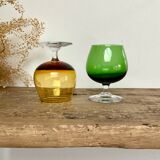 4 verres couleurs vintage