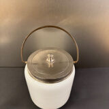 Antique white opaline glass candy dish, early 20th century