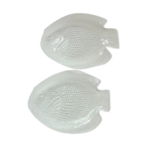Pair of glass fish-shaped flat plates