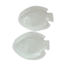 Pair of glass fish-shaped flat plates