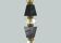 Hollywood Regency lamp foot in vintage crystal