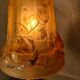 French Art Deco Table Lamp by Cherrier & Besnus verre rose moulé pressé tres bel- 1920s  33x12
