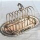 Large vintage silver metal toast rack - Curtain bow detail
