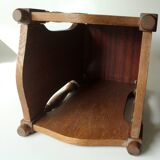 1960s Vintage - elegant wooden (oak) umbrella stand with plastic insert