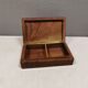 Wooden trinket box for storing jewellery, cigarettes or similar items.