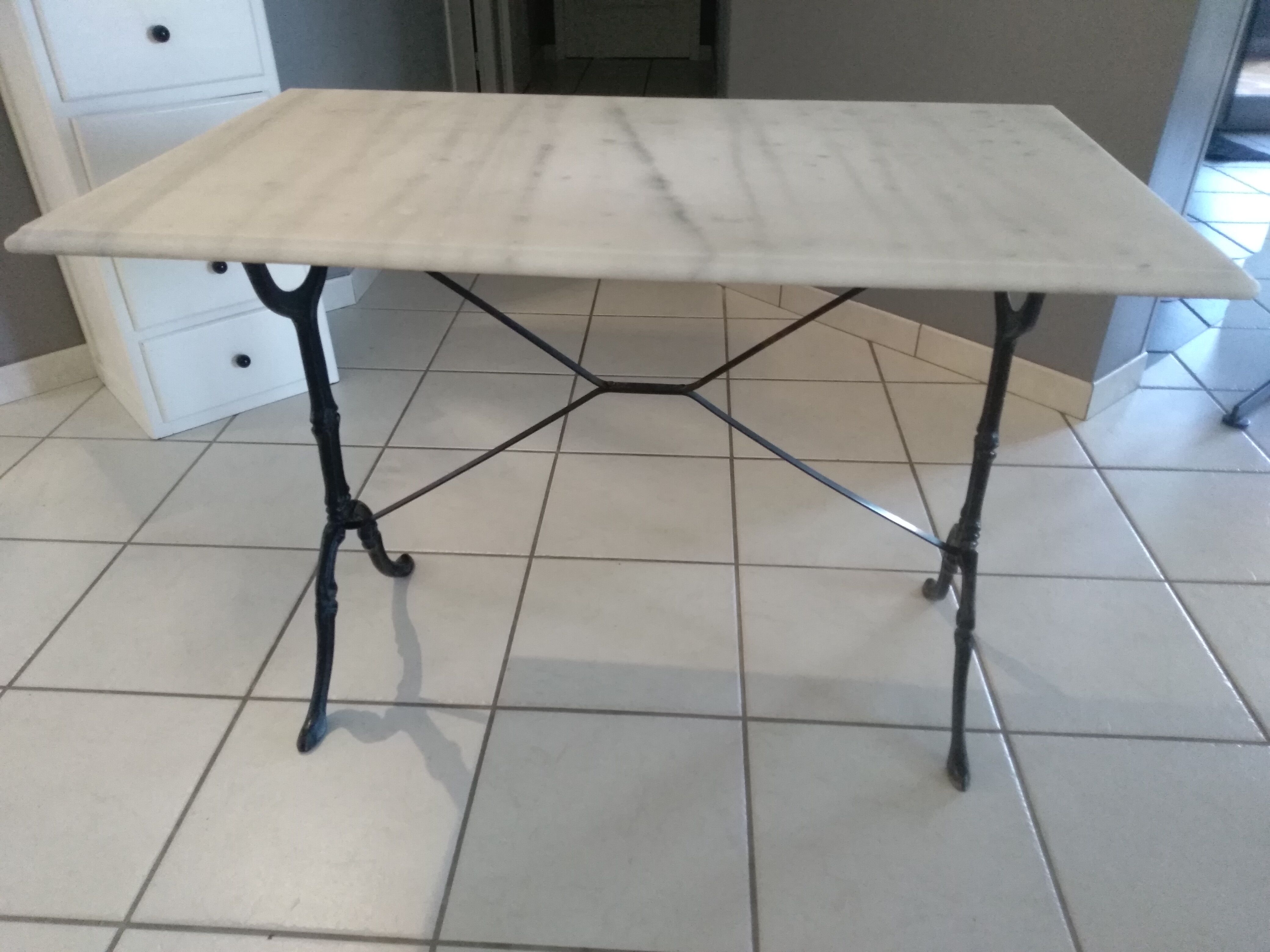 Vintage marble bistro table in the 1960s