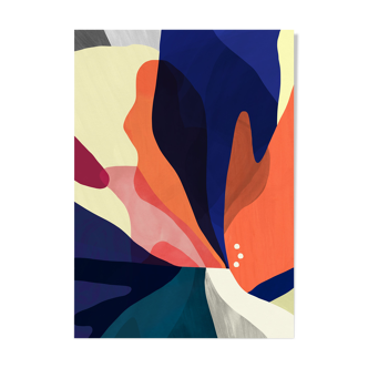 Affiche d'art printemps bleu 50×70 cm