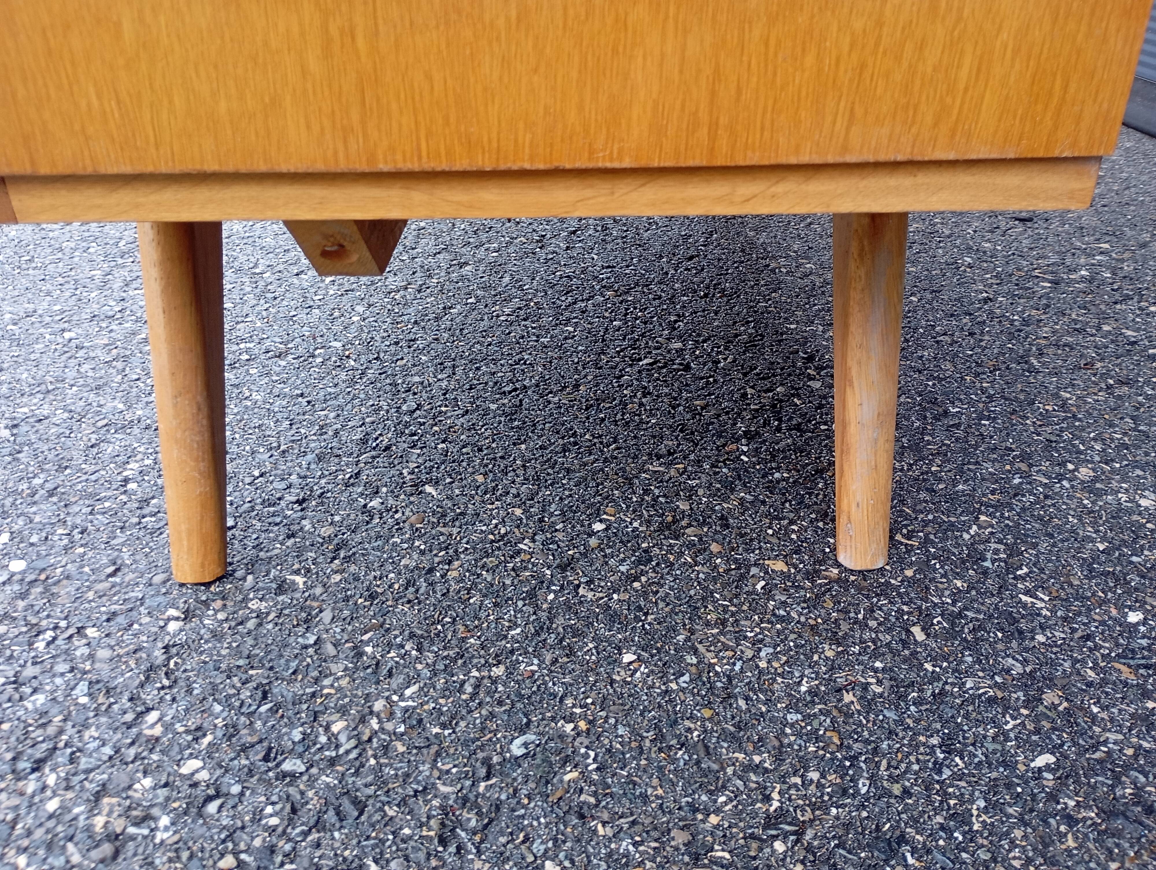 Vintage oak and rattan wardrobe