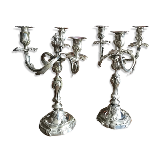 Silver end XIX century bronze candelabra