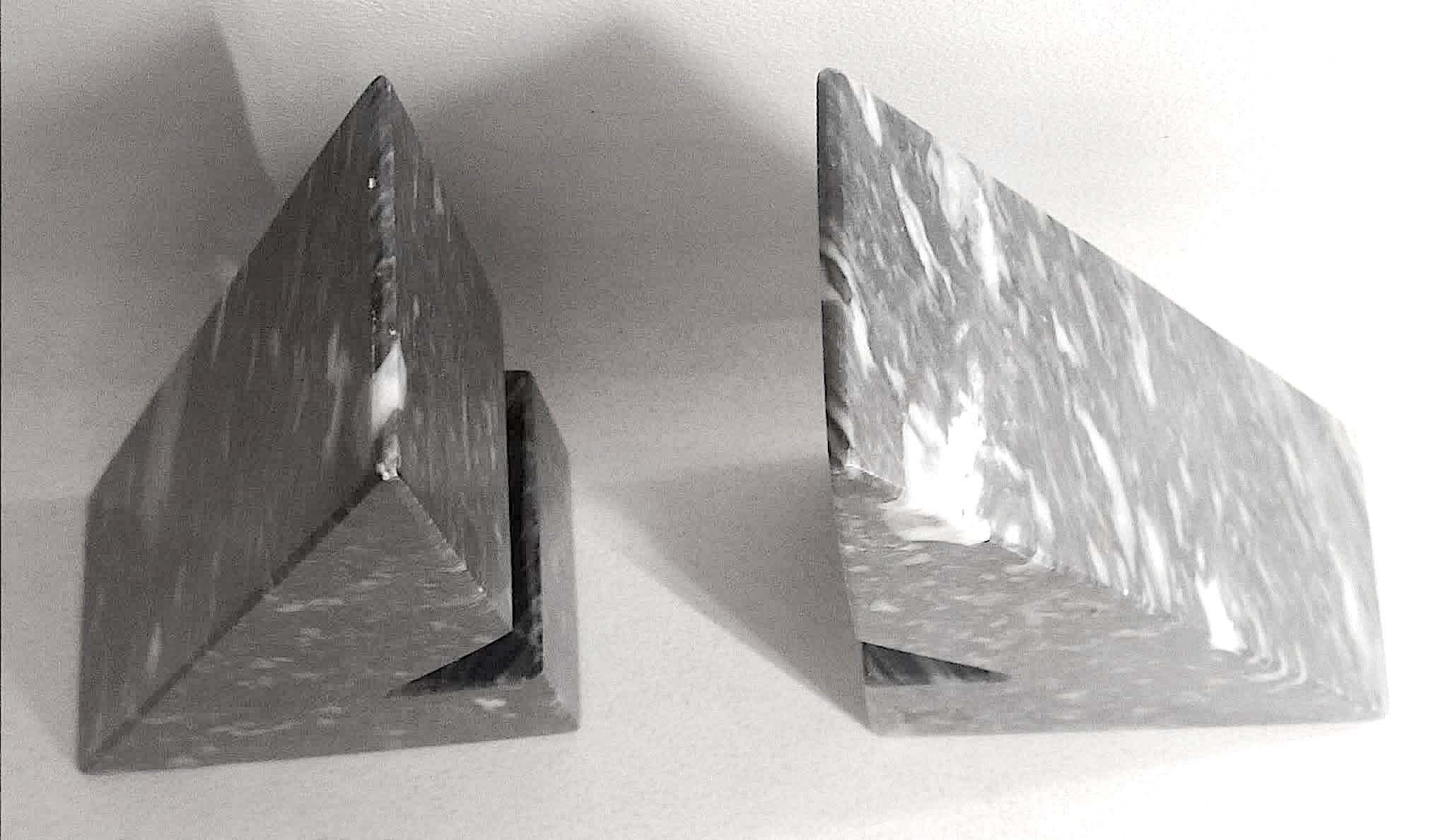 Pair of marble bookends 1970s Height 18.2 cm
