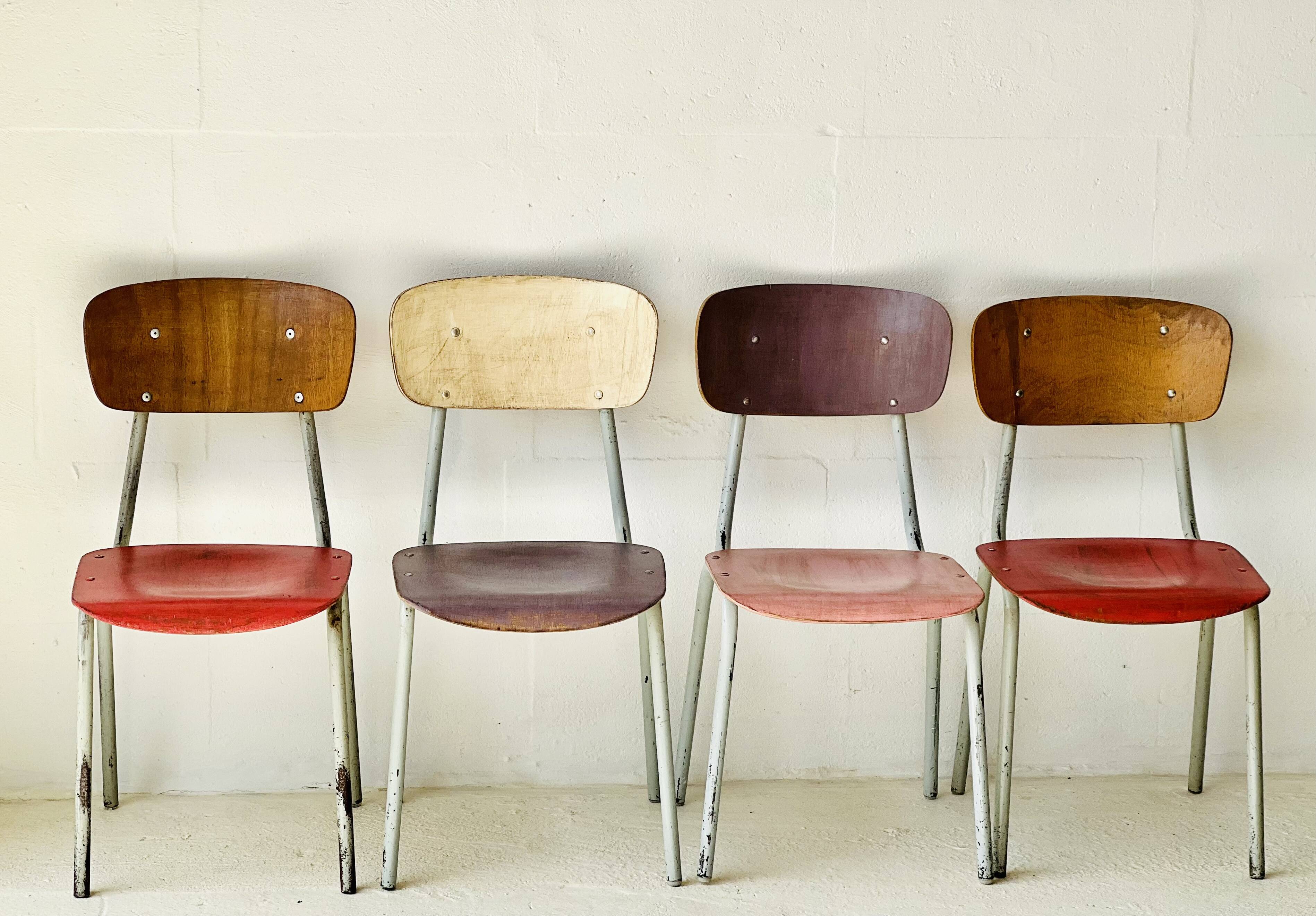Chaises d'école Bistro, lot de 4