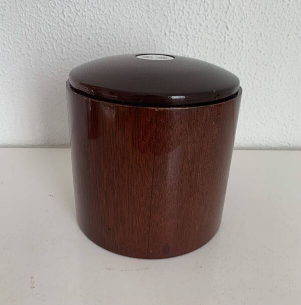 Pot à tabac, tabatière en bois avec écusson Stewart pipe, 1960