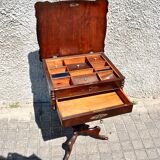 Meuble travailleuse à compartiment en bois Napoléon III