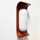 Applique Goffredo Reggiani en bois de teck et opaline, 1960