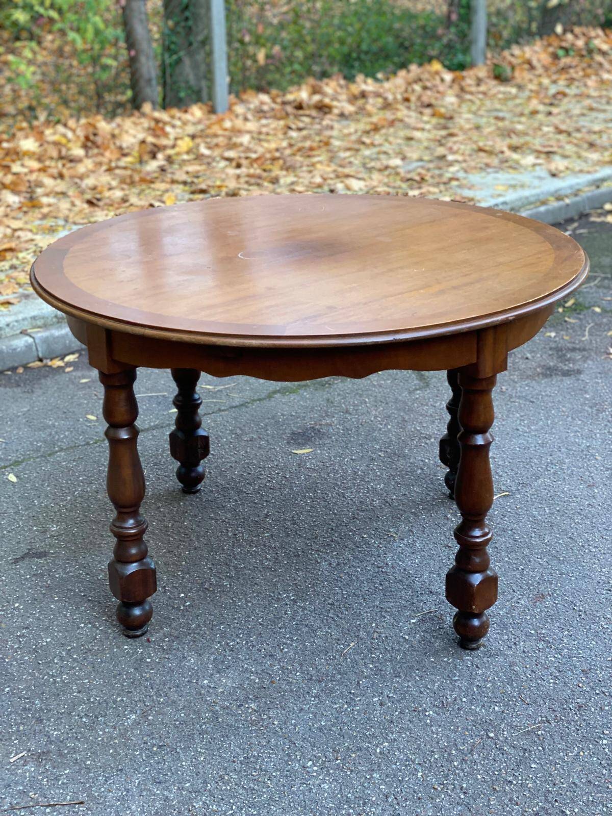Table à manger de ferme ronde extensible en bois