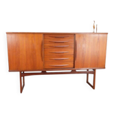 Buffet haut en teck style vintage années 60-70, style Vamo, années 60-70.