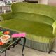 Green velvet toad sofa