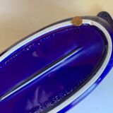 Vintage blue ceramic serving dish by Environmental Ceramics Inc., San Francisco, 1966