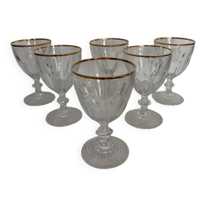 6 verres à pieds en - cristal