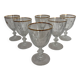 6 crystal stem glasses with a gold rim