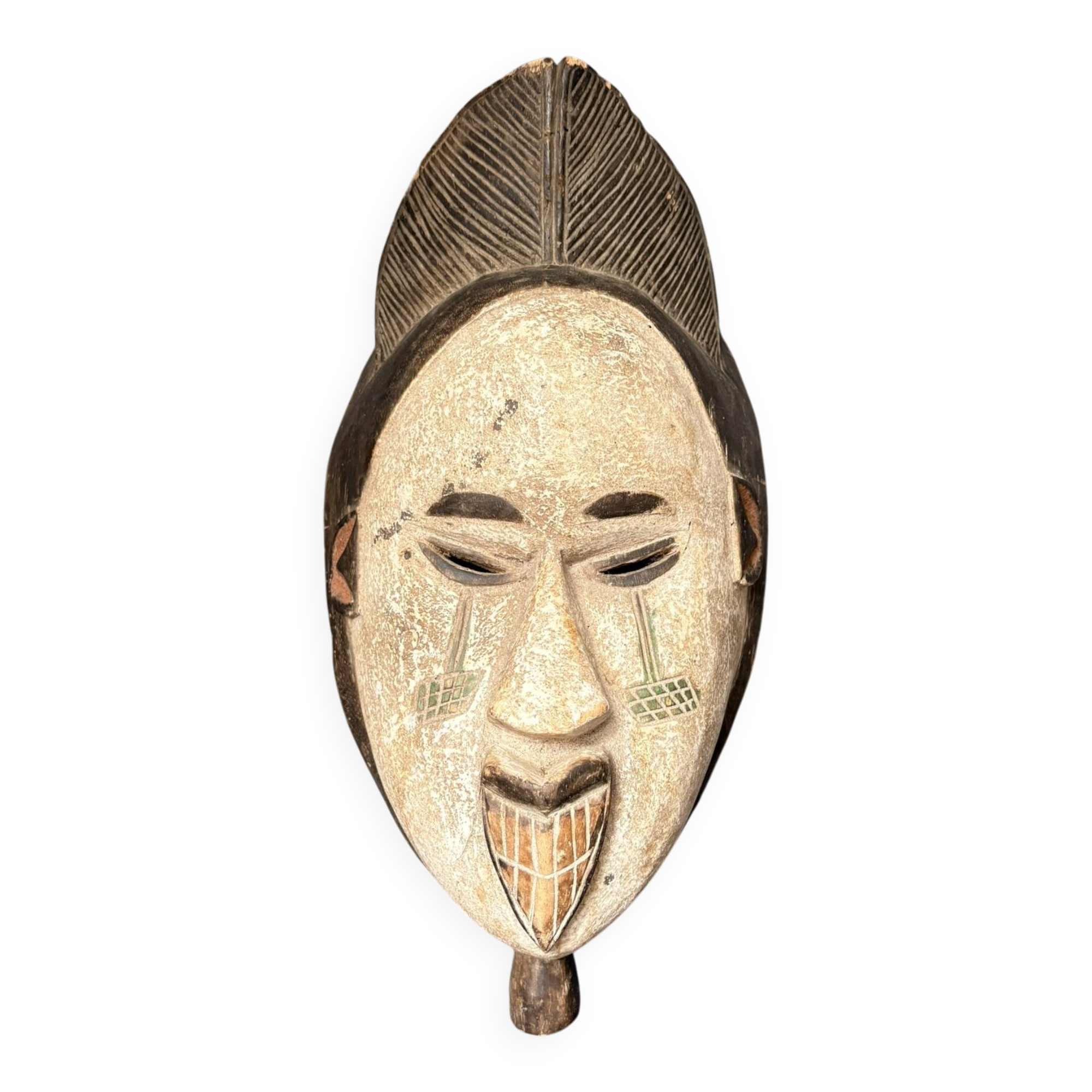 Ancient Tribal Wood Mask African Punu Maiden Mukudji Gabon