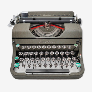 Machine à écrire Underwood Champion verte USA révisée ruban neuf 1940