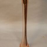 Soliflore vintage en verre rose pied en étoile.