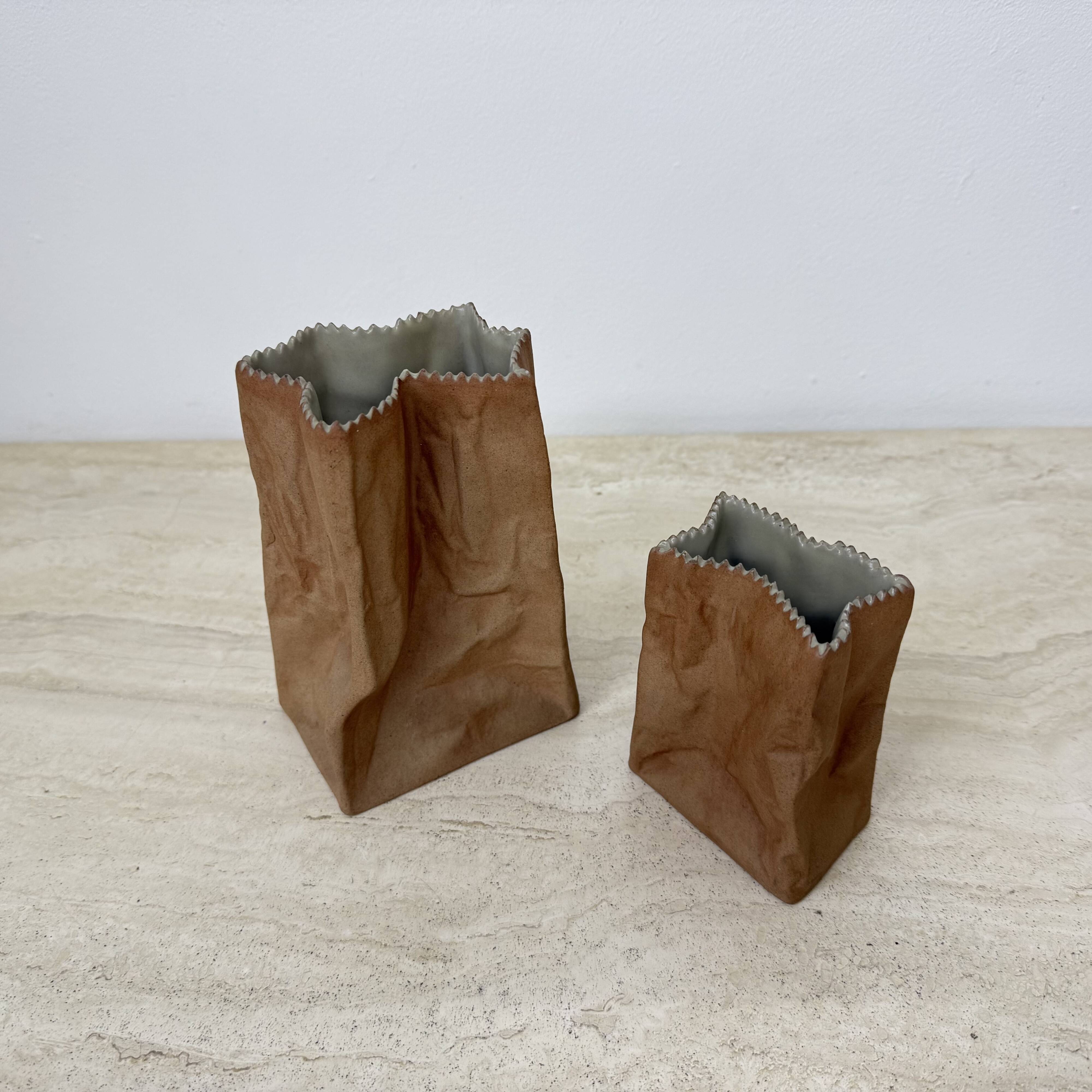Set of 2 Rosenthal Paper bag vase by Tapio Wirkkala , 1970’s