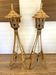 Pair of Tiki Style Lantern Floor Lamps in Bamboo & Rattan – Vintage