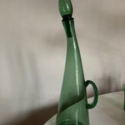 Carafe XXL in Empoli glass Italian work 1960