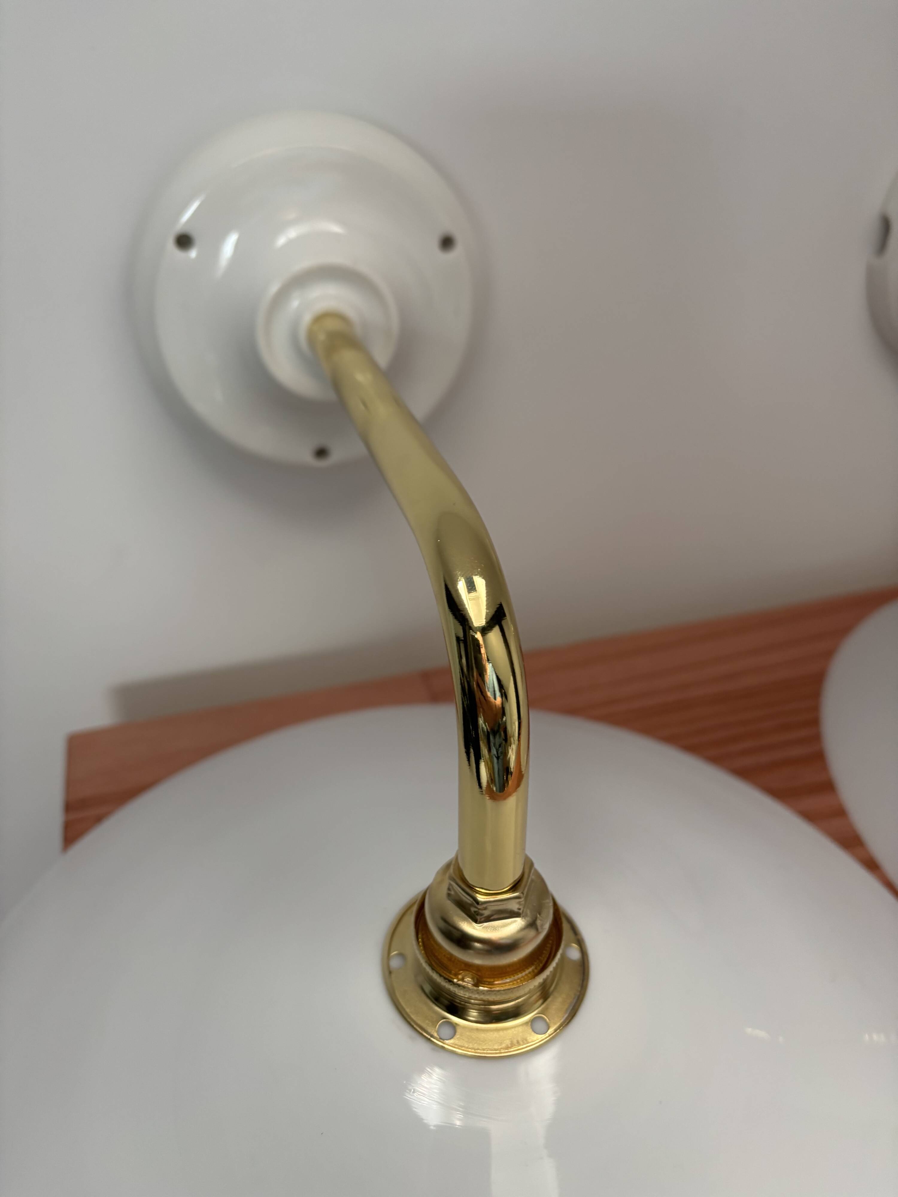 White opaline wall lights