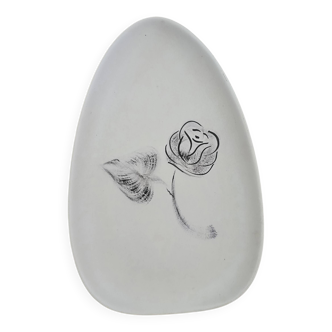 Vintage Niderviller dish, Black Rose model
